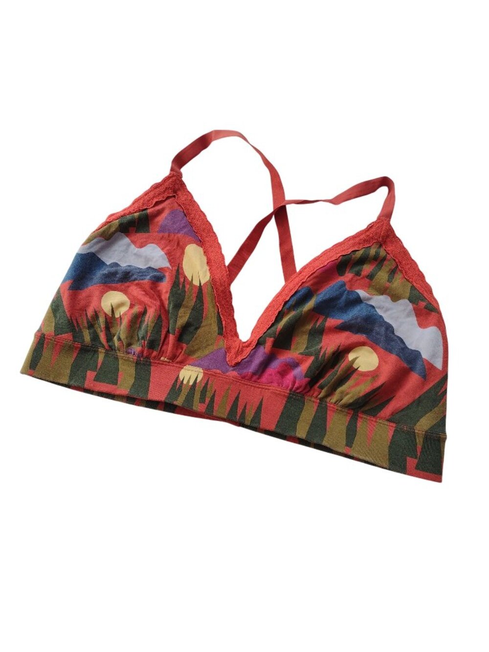 Meundies Soft Bralette 4X Mountain High Adjustable Straps Plunge Loungewear